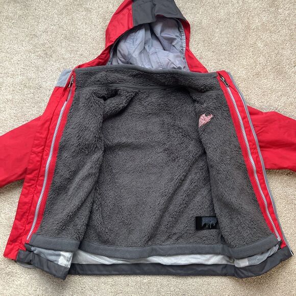 North Face 3 in 1 Jacket Set Boys XXS 5 Dryvent Fleece Inner Rain Colorblock Red - Picture 9 of 13
